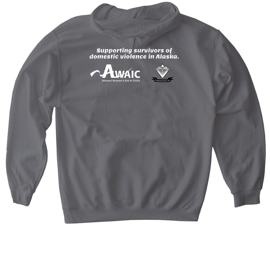 10th Annual Ride AWAIC Specialty Items, a Charcoal Gildan Softstyle Pullover Hoodie (back-view)