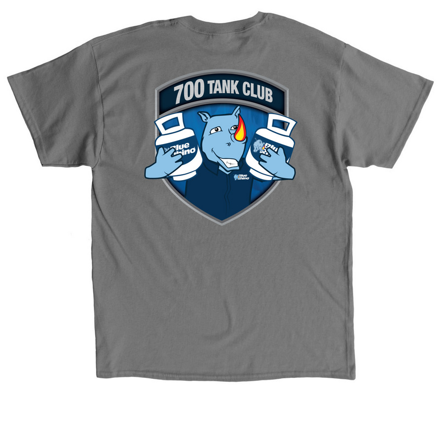 Blue Rhino 700 Tank Club (2026), a Charcoal Classic Unisex Tee (back-view)