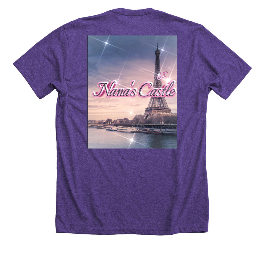 Nana's Castle&nbsp;, a Heather Team Purple Premium Unisex Tee (back-view)