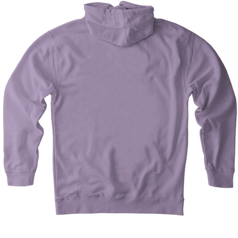 Heron, a Plum Heavyweight Pullover Hoodie (back-view)