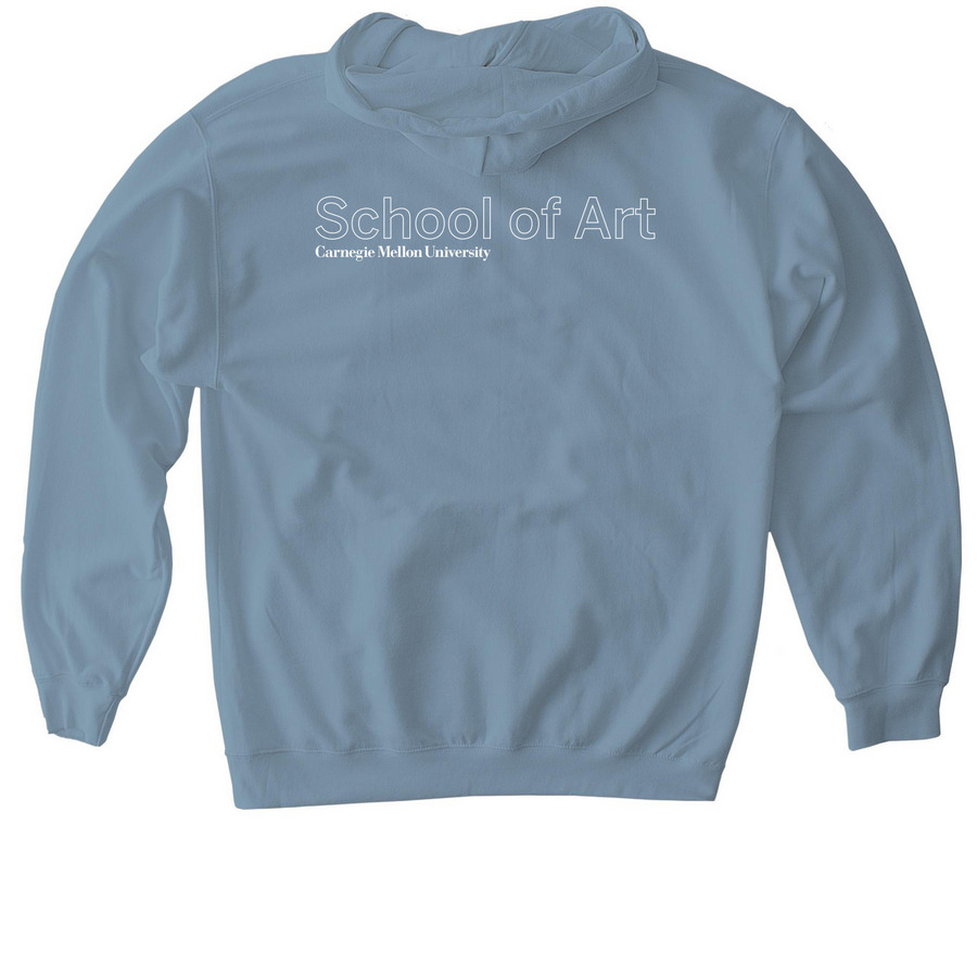 2025 Carnegie Mellon School of Art Sweatshirt, a Stone Blue Gildan Softstyle Pullover Hoodie (back-view)