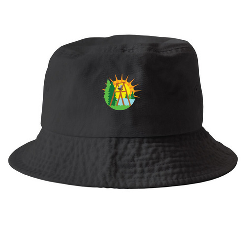 PAL Camp Hats - Color Logo, a Black Printed Bucket Hat