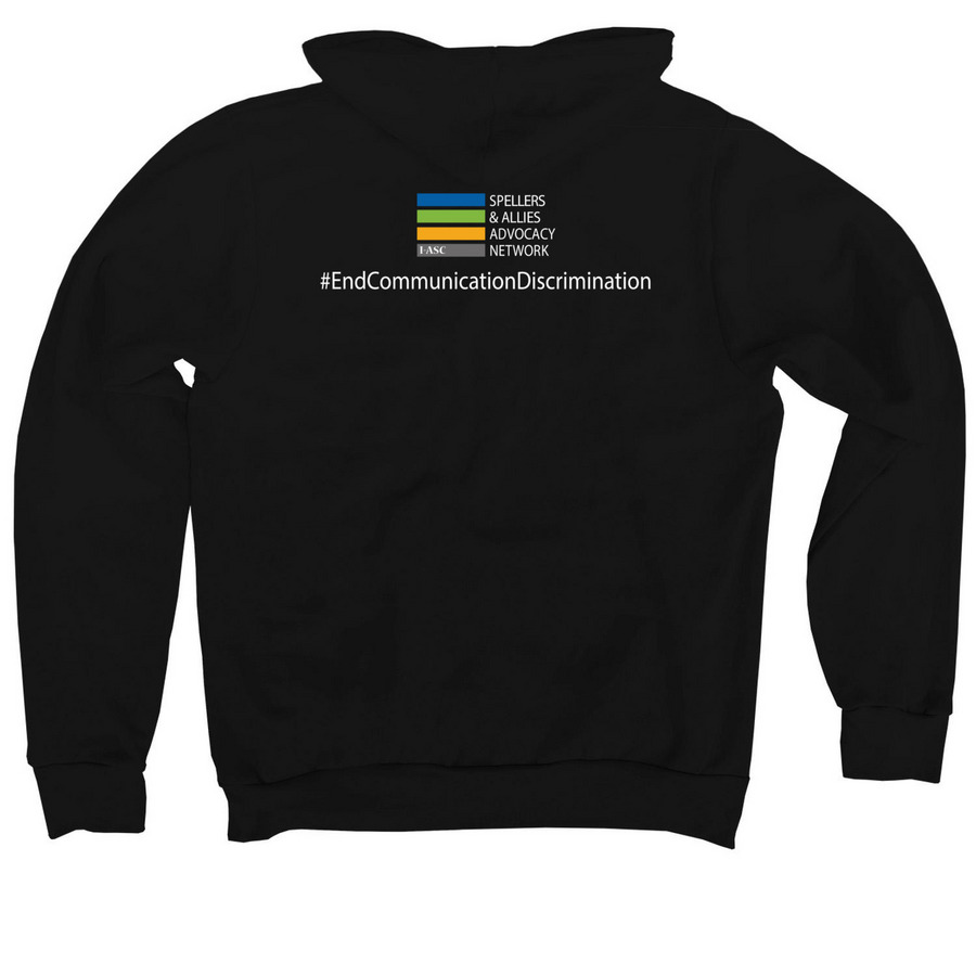 #Love a Speller, a Black Premium Pullover Hoodie (back-view)