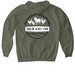 Shalom Acres Farmwear, a Military Green Gildan Softstyle Pullover Hoodie (back-view)