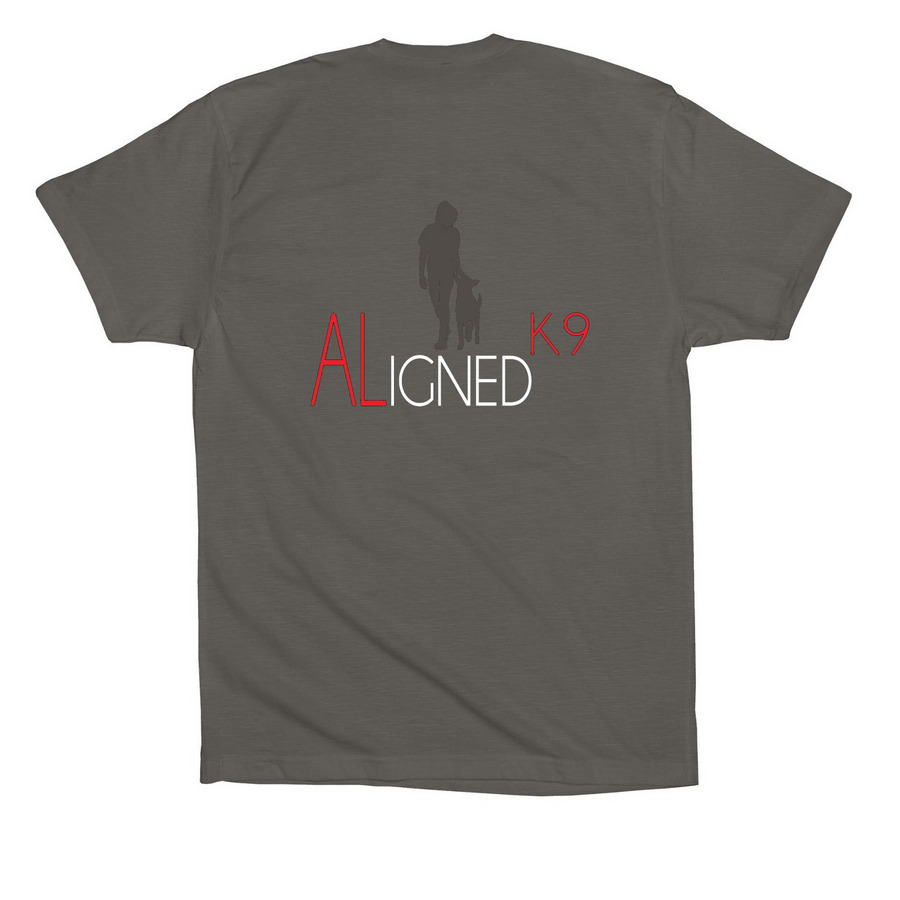 AlignedK9: Spicy Dogs Club, a Asphalt Premium Cotton Tee (back-view)