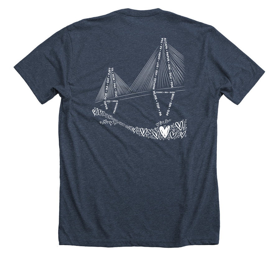 1 in 100&nbsp;, a Heather Midnight Navy Premium Unisex Tee (back-view)