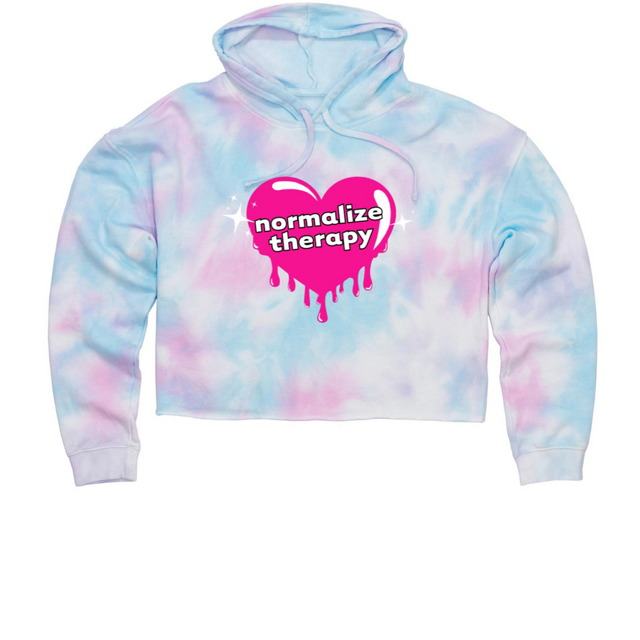 Normalize Therapy, a Cotton Candy Women?s Tie Dye Cropped Hoodie