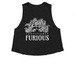 Justifiably FURIOUS, a Solid Black Blend Women?s Cropped Racerback Tank