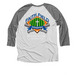 FFBM MISSION TRIPS SHIRTS 2026, a Premium Heather and Heather White 3/4 Sleeve Baseball Tee (back-view)