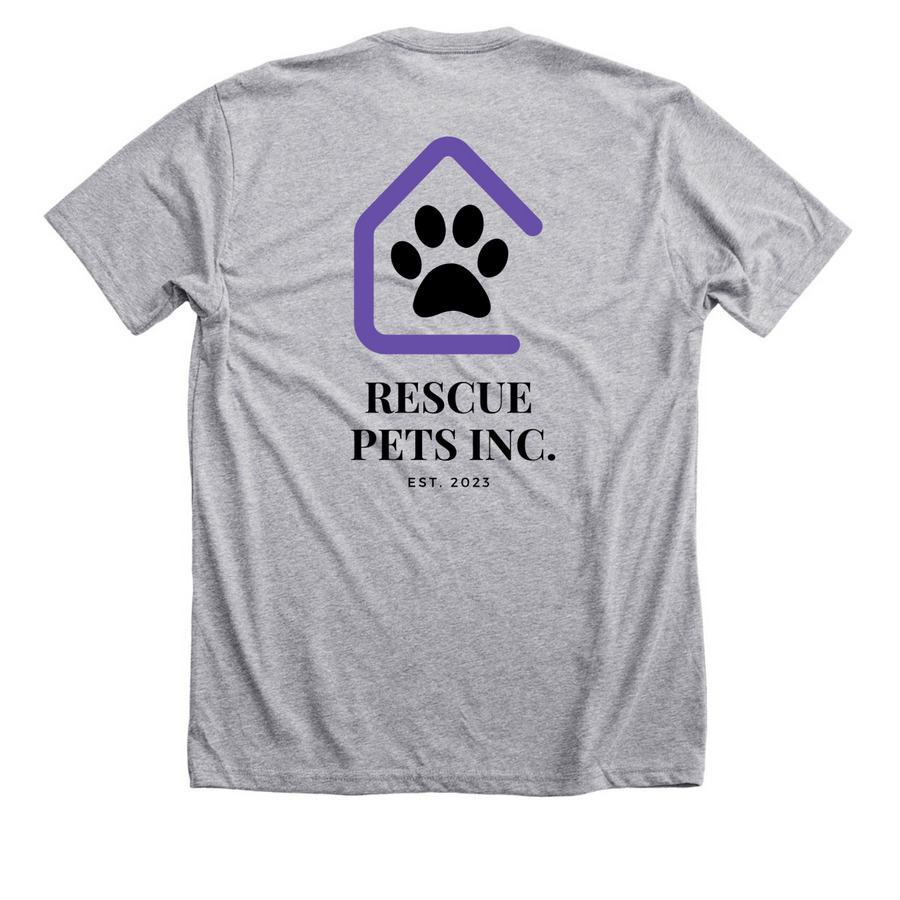 RESCUE, a Athletic Heather Premium Unisex Tee (back-view)