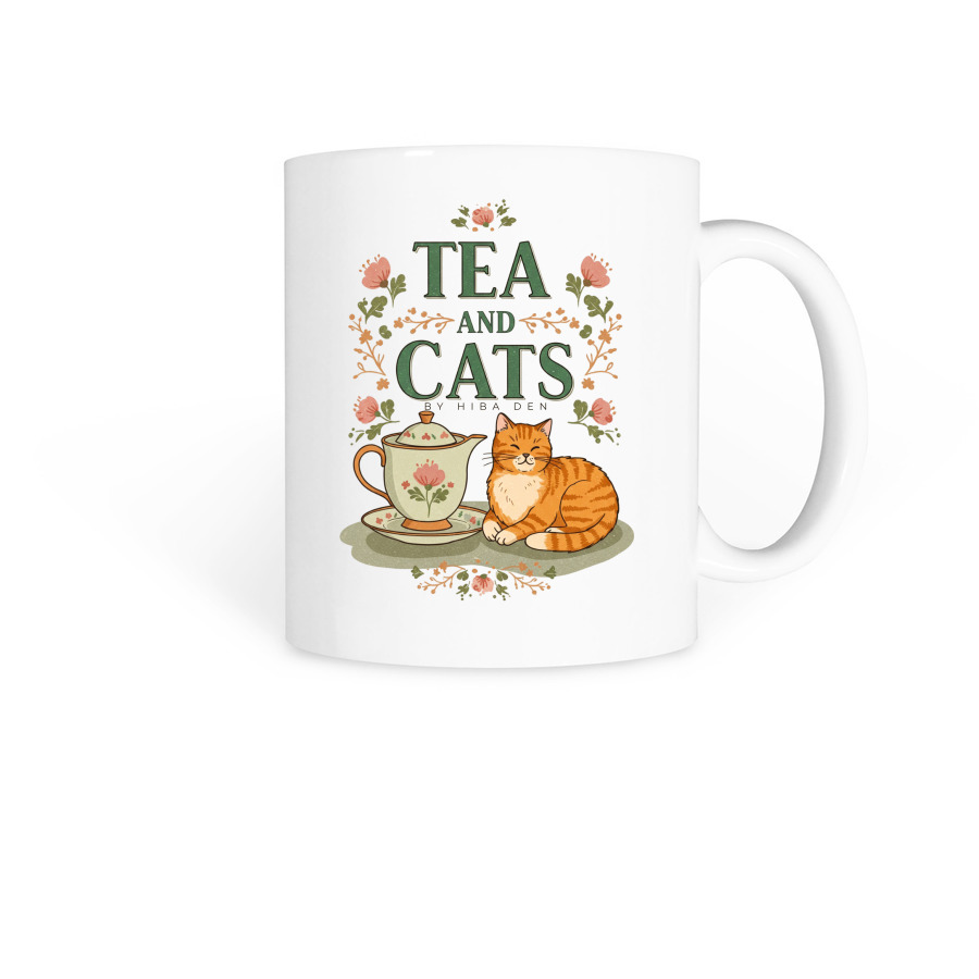 Tea And Cats, a White Coffee Mug