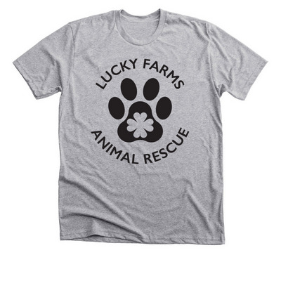 LFAR black logo, a Athletic Heather Premium Unisex Tee