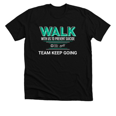 Team Keep Going, a Solid Black Blend Premium Unisex Tee