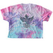 Phoenix PT Crops, a Cotton Candy Women's Tie Dye Cropped Tee (back-view)