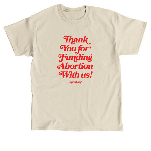 Thank You for Funding Abortion With Us!, a Sand Classic Unisex Tee