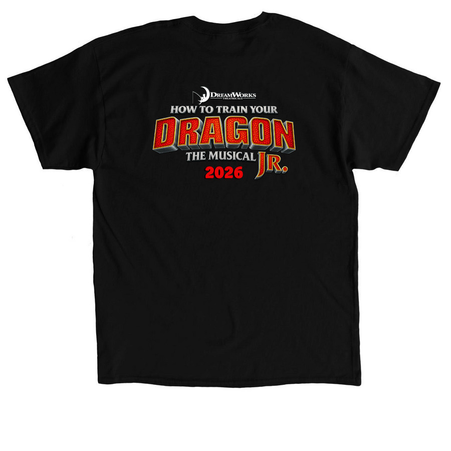How to Train Your Dragon Jr., a Black Classic Unisex Tee (back-view)