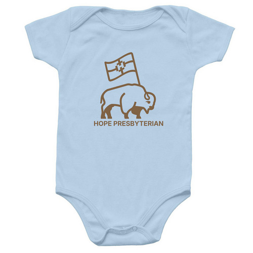 Covenant Onesie, a Light Blue Infant Onesie
