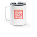 This Travel Mug Registers Voters, a White Stainless Steel Travel Mug (back-view)