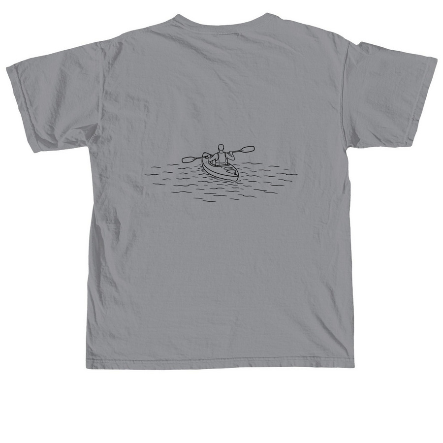 Kayaking away, a Granite Comfort Colors Unisex Tee (back-view)