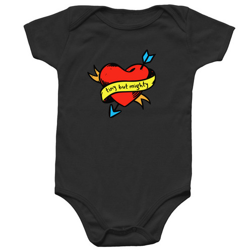 tiny but mighty, a Black Infant Onesie