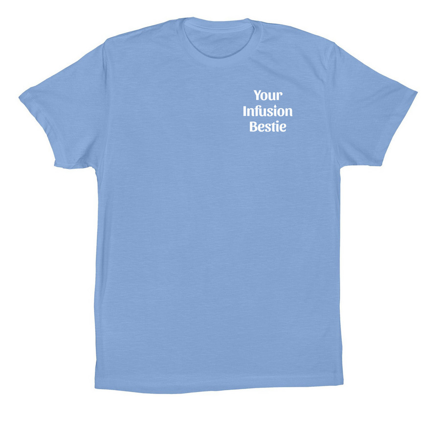 Your Infusion Bestie top corner, a Carolina Blue Premium Cotton Tee