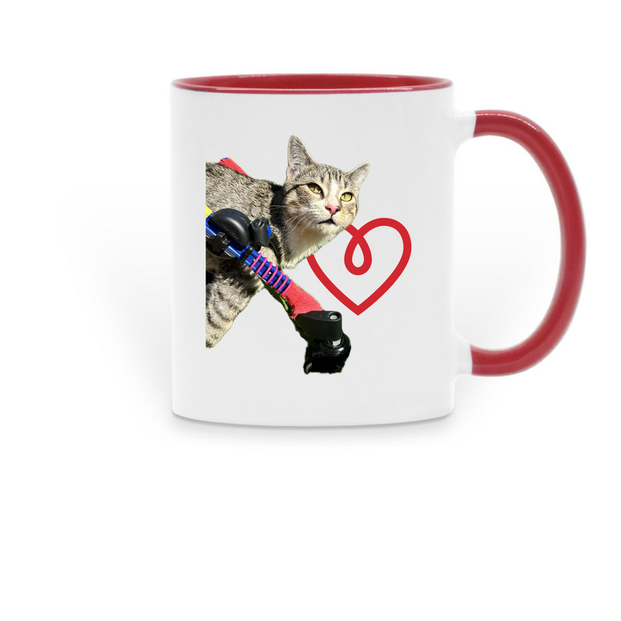 Remi Rooski Mug, a Red Two-Tone Ceramic Mug