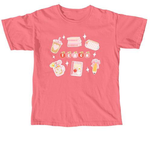 Groovy School Teacher Tee, a Watermelon Comfort Colors Unisex Tee
