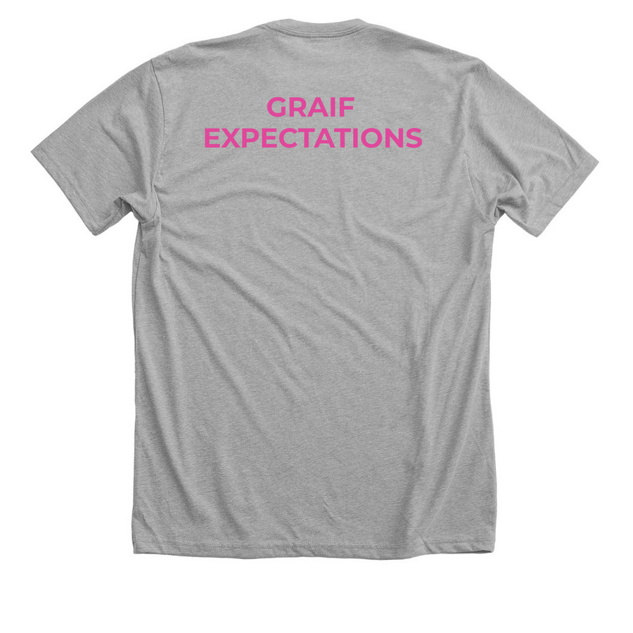 GRAIF EXPECTATIONS, a Athletic Heather Premium Unisex Tee (back-view)