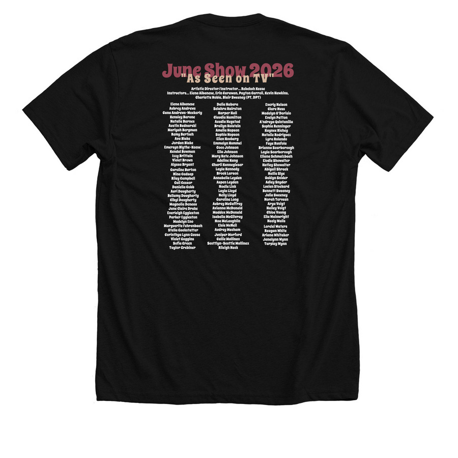 June Show 2026 T-Shirt, a Solid Black Blend Premium Unisex Tee (back-view)