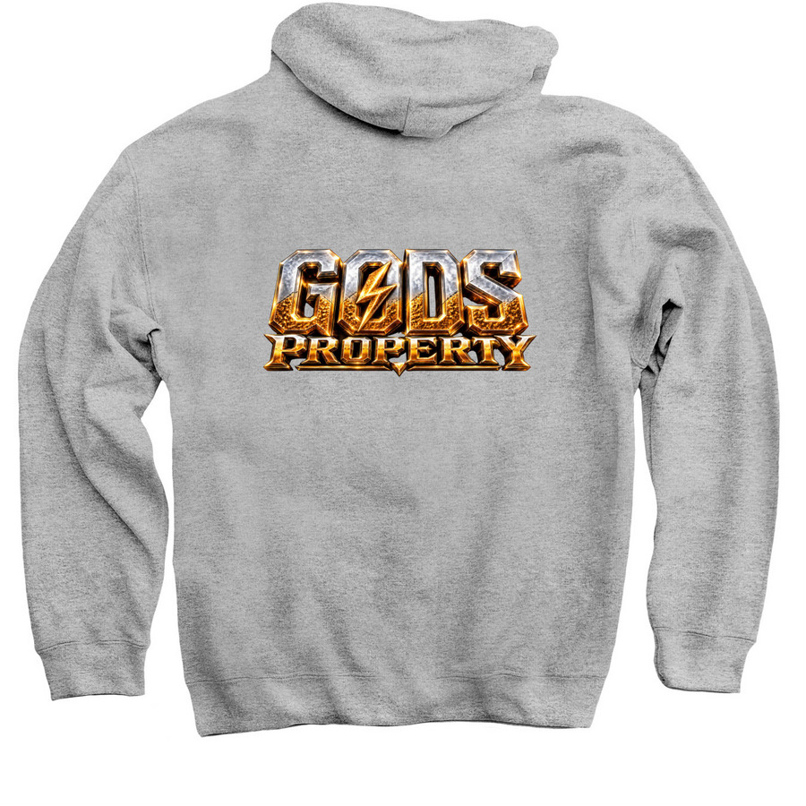 Be Part Of The GODS, a Sport Grey Pullover Hoodie (back-view)