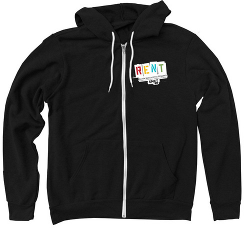 RENT Cast Zip Hoodie - Corrected, a Black Zip Up Hoodie