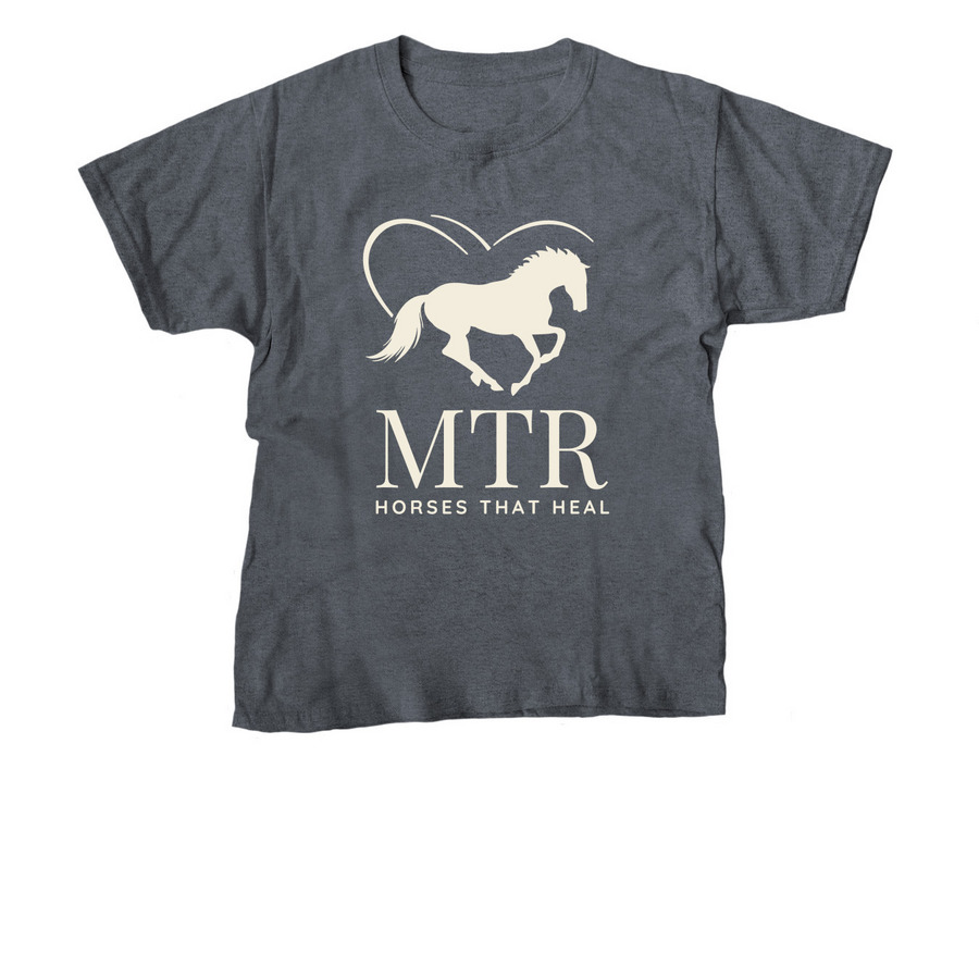 Youth Sizes- MTR Horses That Heal, a Dark Heather Youth Unisex Tee
