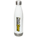 Maskedcanarymerch, a White Stainless Steel Water Bottle (back-view)
