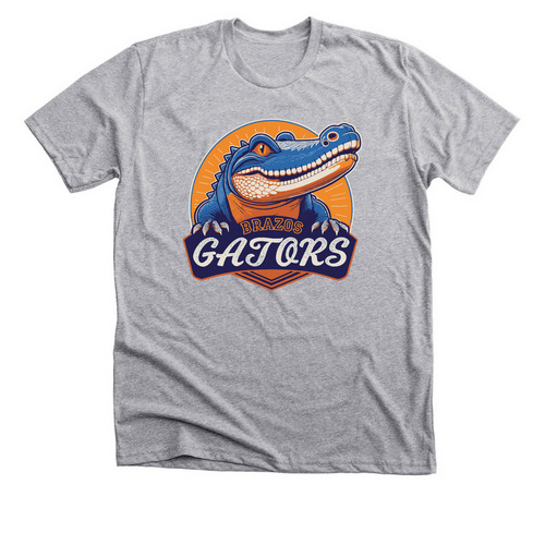 Brazos Gators Logo Tee, a Athletic Heather Premium Unisex Tee