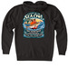 Bobby bluefish, a Black Heavyweight Zip Up Hoodie (back-view)