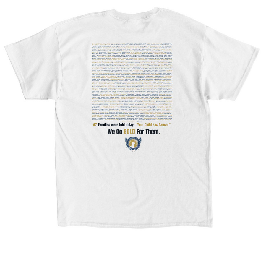 2026 Childhood Cancer Awareness&nbsp;, a White Classic Unisex Tee (back-view)
