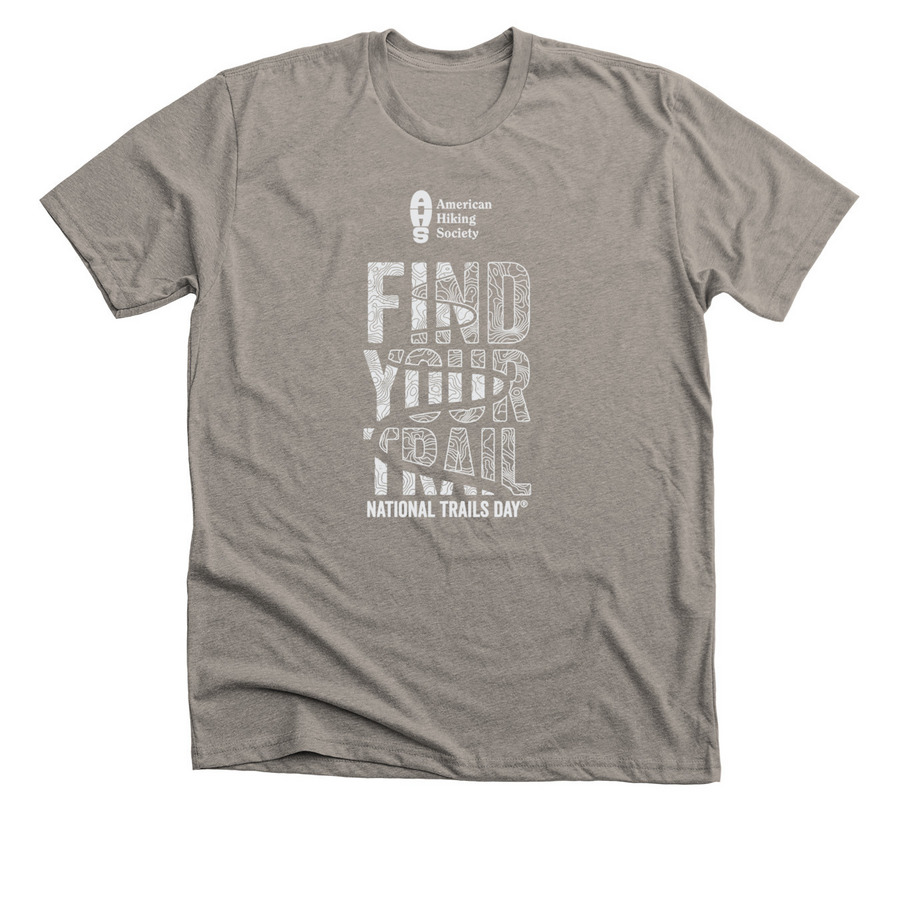 Find Your Trail, a Heather Stone Premium Unisex Tee