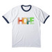 HOPE, a White/ Navy Cotton Ringer Tee