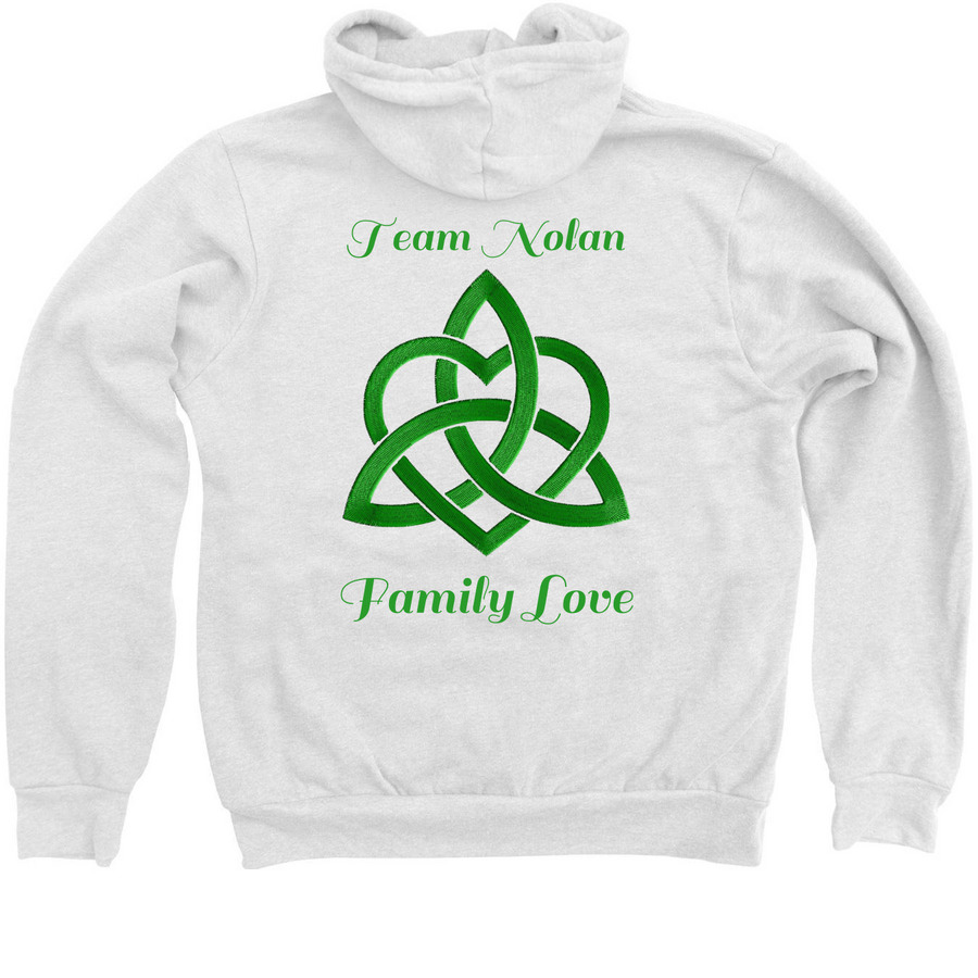 Grams Family Love, a White Zip Up Hoodie (back-view)