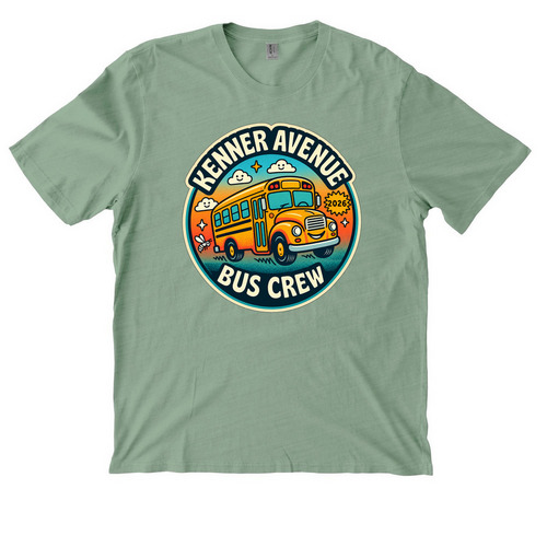 KABC Logo, a Lichen Green Allmade Organic Cotton Mineral Dye Tee