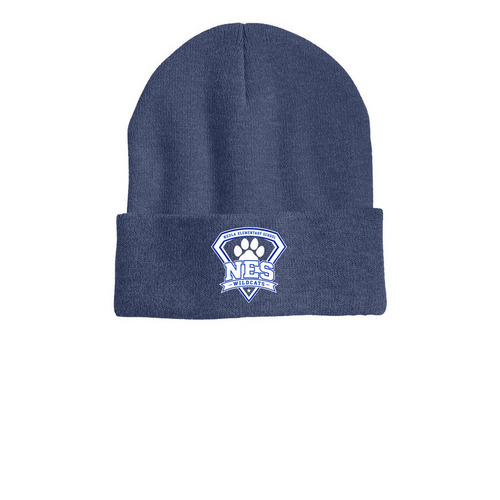 Logo Beanies, a Heather Navy Printed Cuffed Beanie