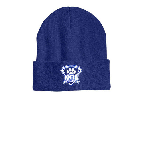 Logo Beanies, a Heather Dark Royal Printed Cuffed Beanie