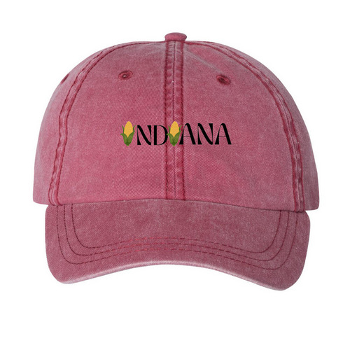 Corny Caps, a Cardinal Printed Pigment Dye Baseball Cap
