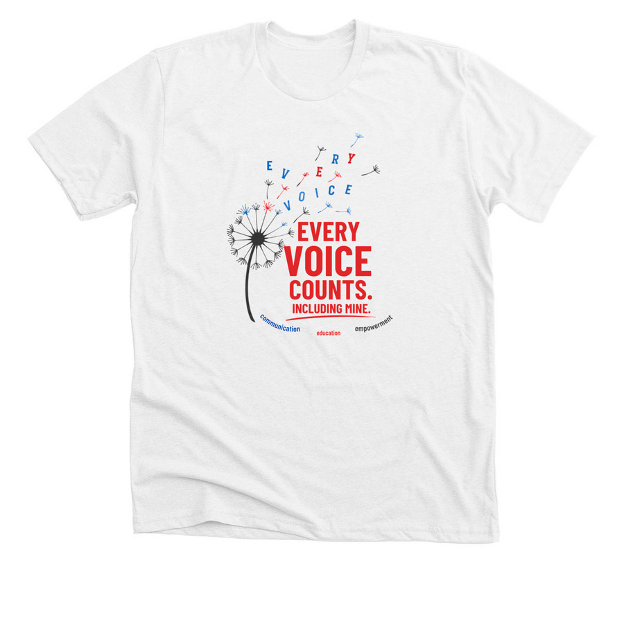 Every Voice Counts. Including Mine., a Solid White Blend Premium Unisex Tee