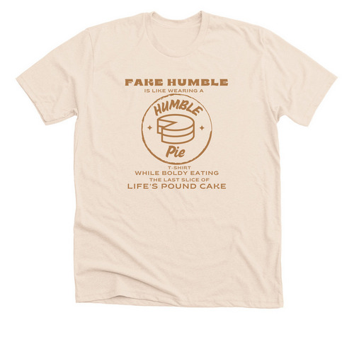 FAKE HUMBLE III, a Heather Soft Cream Premium Unisex Tee