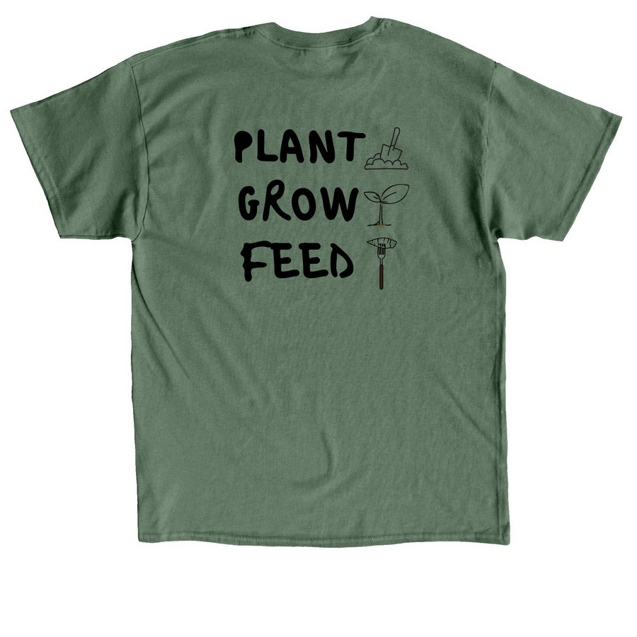 Lewisburg Community Garden, a Military Green Classic Unisex Tee (back-view)