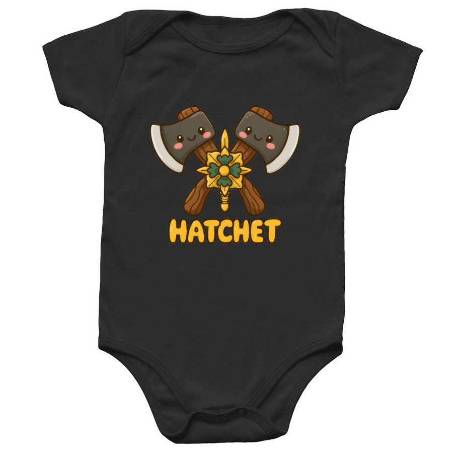 Hatchet Company Onesie, a Black Infant Onesie