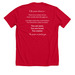 Free Hugs: You Are Seen, Loved & You Matter, a Solid Red Blend Premium Unisex Tee (back-view)