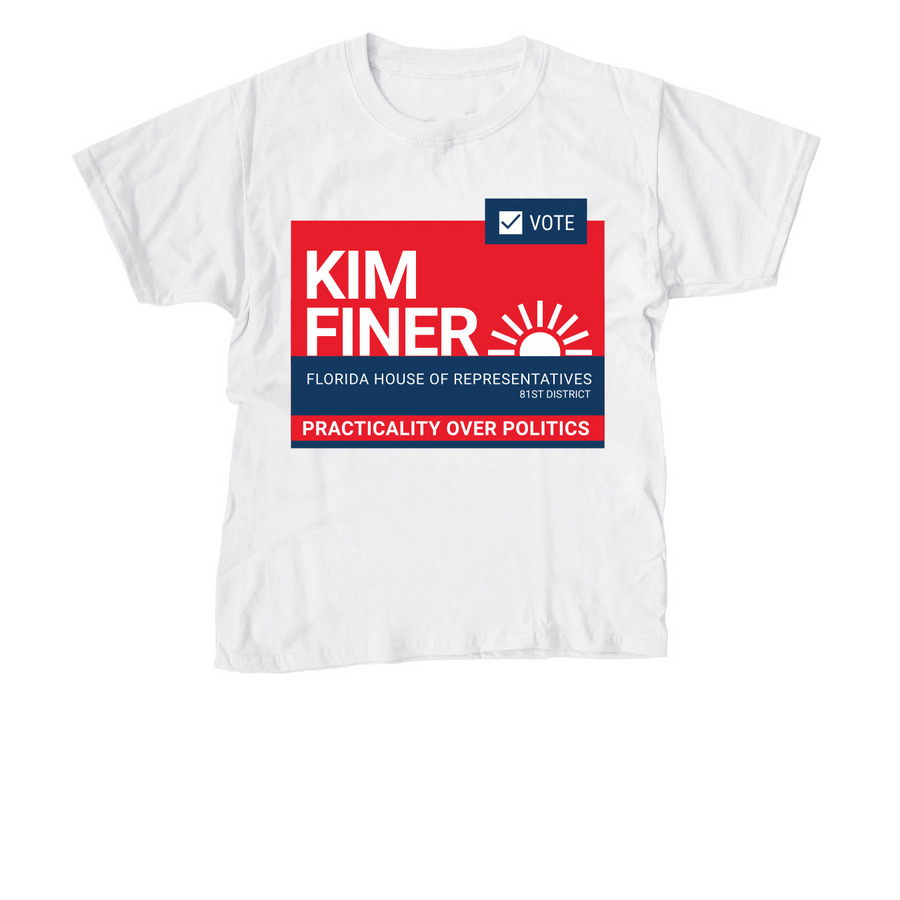 The Finer Campaign Shirt, a White Youth Unisex Tee
