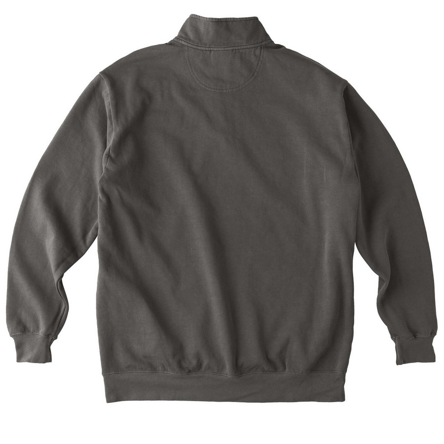 Surfers for Strays: Cozy for a Cause, a Grey Comfort Colors Quarter Zip Pullover (back-view)